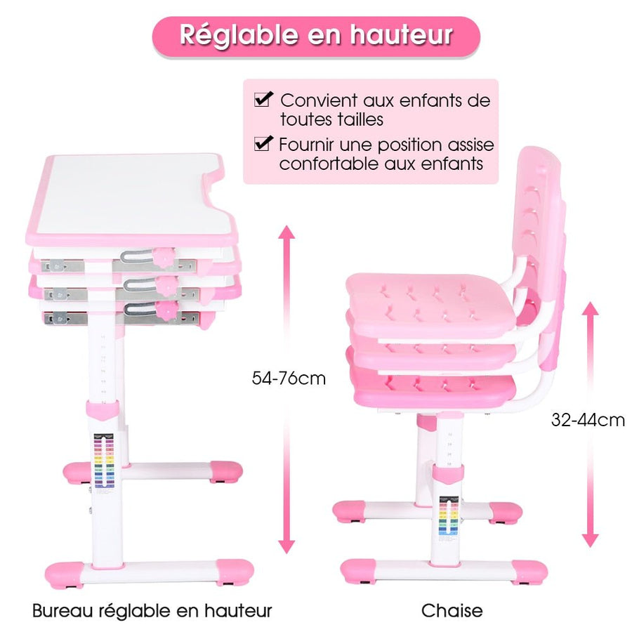 Bureau enfant ajustable en hauteur - AULUXE.FR