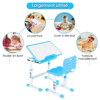 Bureau enfant ajustable en hauteur - AULUXE.FR