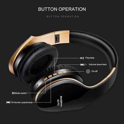 Casque supra - auriculaire Bluetooth avec micro - Noir - AULUXE.FR