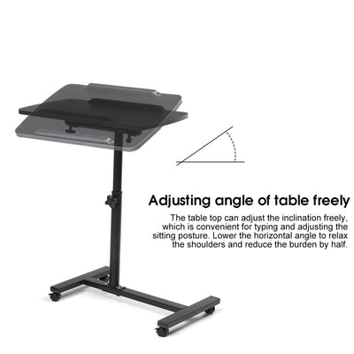Table pour ordinateur portable hauteur réglable roulettes 55x32cm
