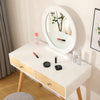 Coiffeuse design - miroir intégré - 2 tiroirs - tabouret inclus