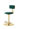 Tabouret de Bar en velours doré, chaise haute rotative à hauteur réglable