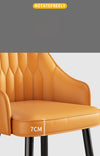 Tabouret de Bar en cuir avec dossier, chaise haute moderne pivotante